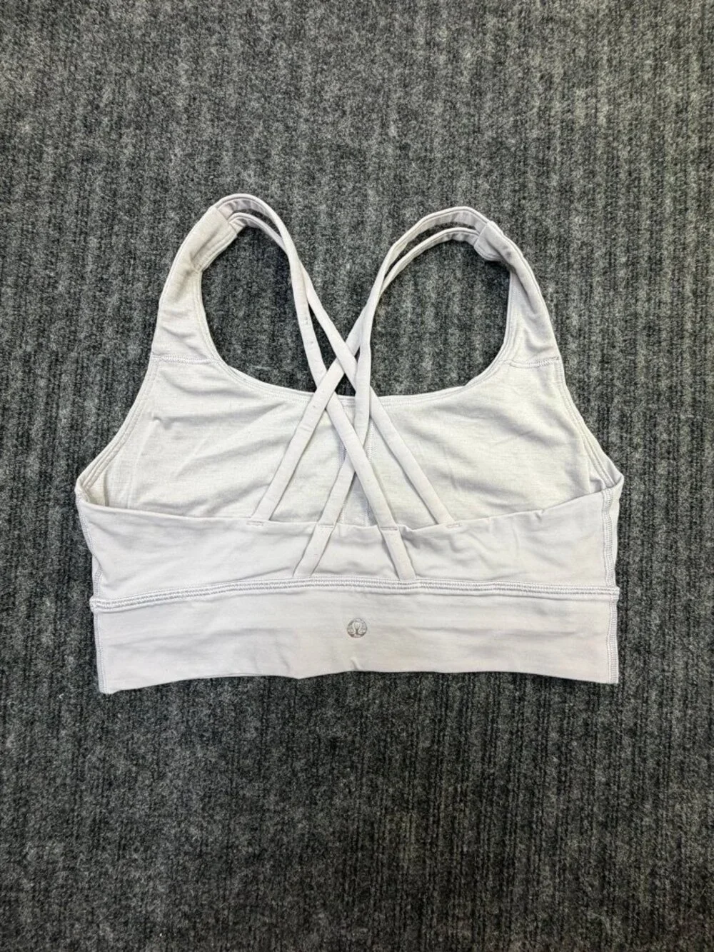 Lululemon Pale Purple Cross Back Sports Bra Size 8 Low Impact Yoga Athletic